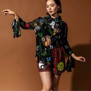 Dressed in LaLa Floral Sheer Blouse (M)